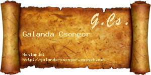 Galanda Csongor névjegykártya